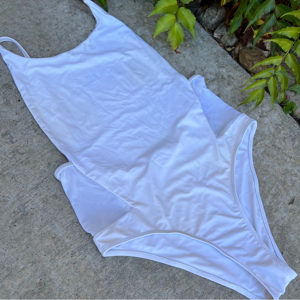 No Brand White One Piece Swimsuit No Brand White One Piece Swimsuit